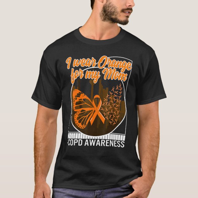COPD Awareness I Wear Orange For My Mum Butterfly  T-Shirt (Front)