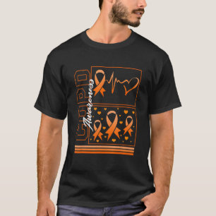 COPD Awareness Orange Heartbeat Ribbon Lung Diseas T-Shirt