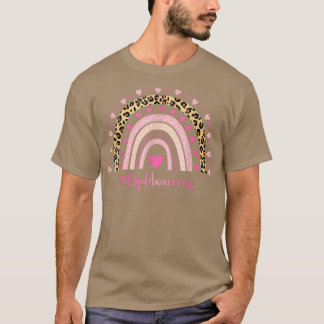 Copd Awareness Pink Heart Leopard Rainbow Copd War T-Shirt
