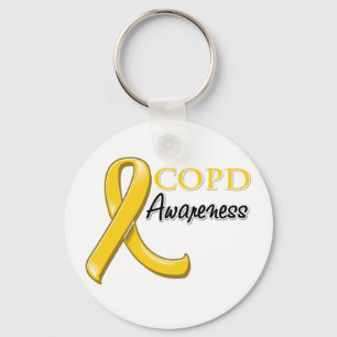 COPD Awareness Ribbon (gold ribbon) Key Ring