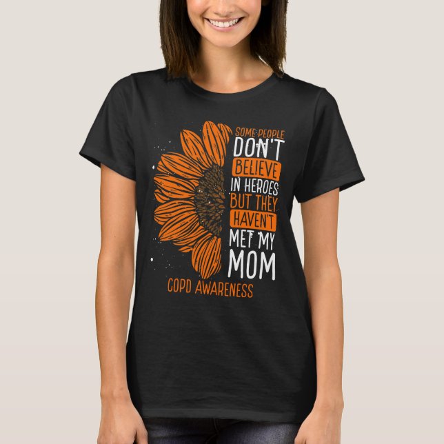 COPD Awareness Ribbon Mom COPD Warrior T-Shirt (Front)