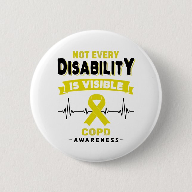 COPD Awareness Ribbon Support Gifts 6 Cm Round Badge (Front)