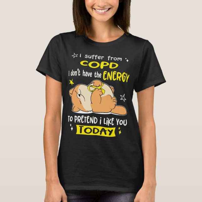 COPD Awareness Ribbon Support Gifts T-Shirt (Front)