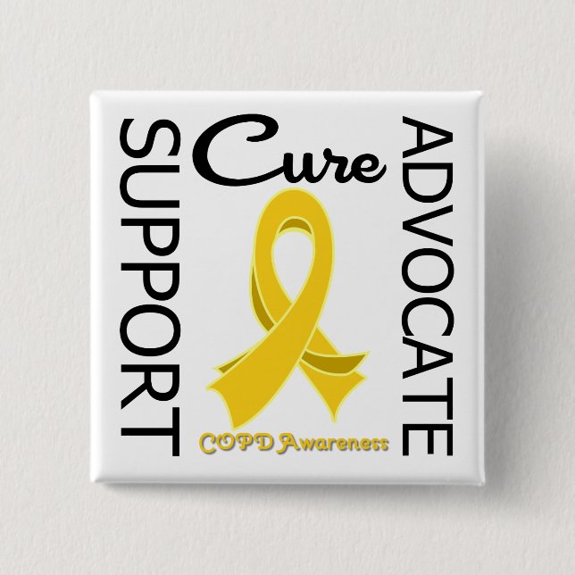 COPD Support Advocate Cure 15 Cm Square Badge (Front)