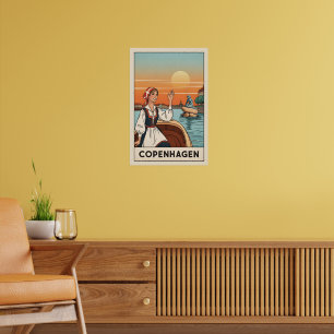 Copenhage vintage travel poster, poster
