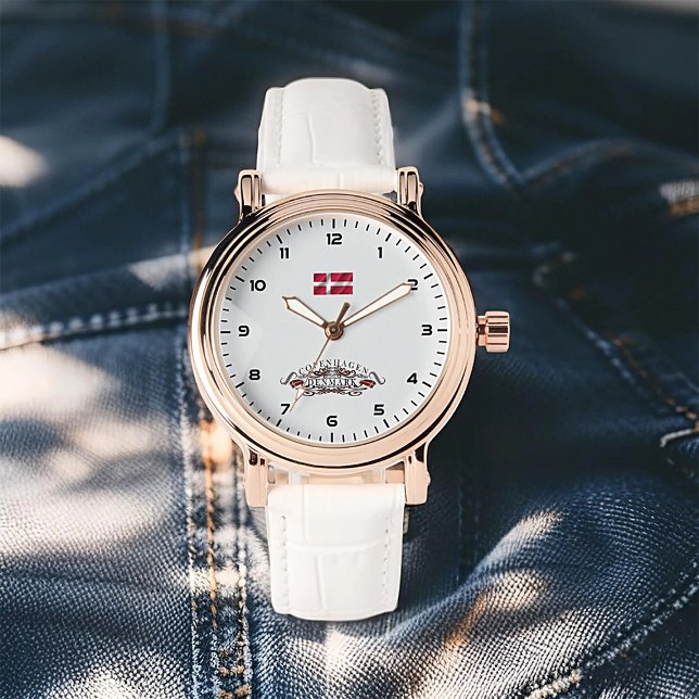 Copenhagen Calling Rose Gold Vintage White Strap Watch (Creator Uploaded)
