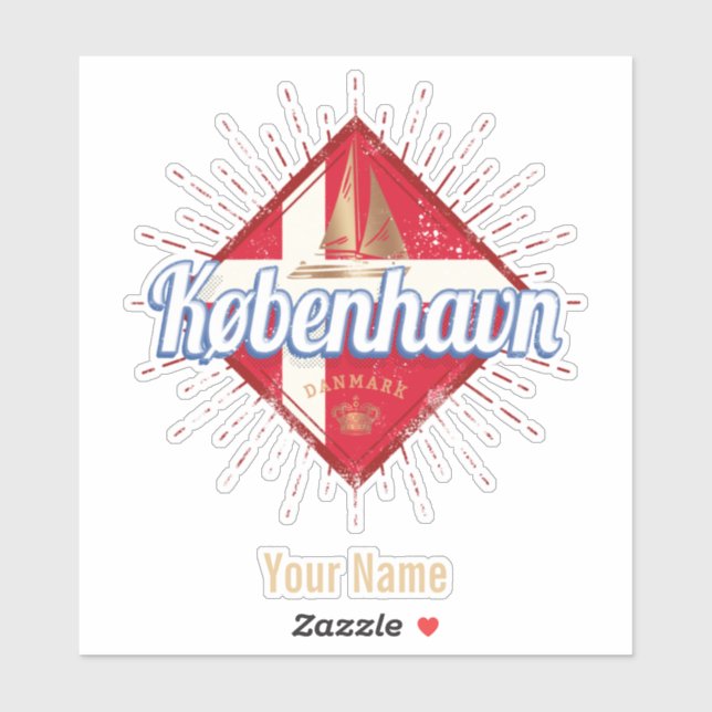 Copenhagen Capital Denmark Retro Sailing Ship (Sheet)