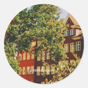 Copenhagen cityscape - Denmark Classic Round Sticker