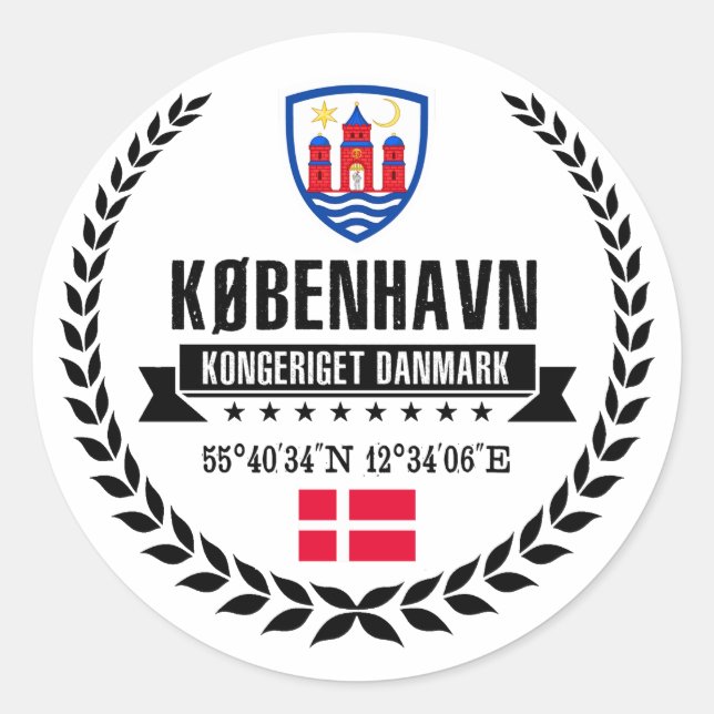Copenhagen Classic Round Sticker (Front)