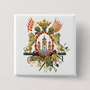 Copenhagen Coat of Arms 15 Cm Square Badge