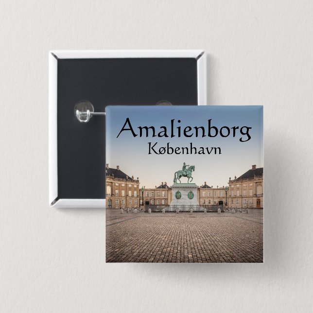 Copenhagen Denmark 15 Cm Square Badge (Front & Back)