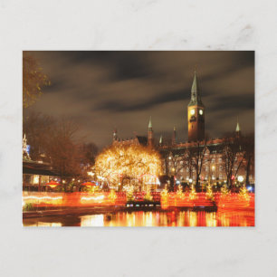 Copenhagen, Denmark at night Postcard