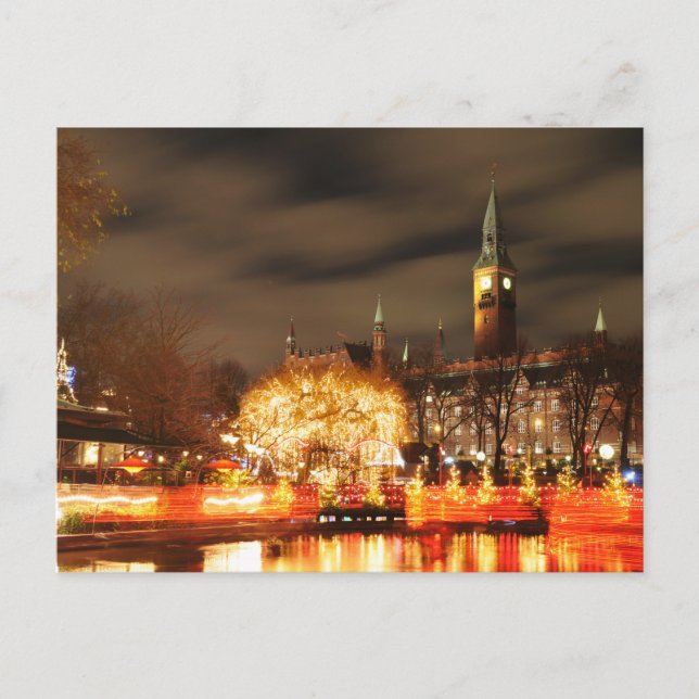 Copenhagen, Denmark at night Postcard (Front)