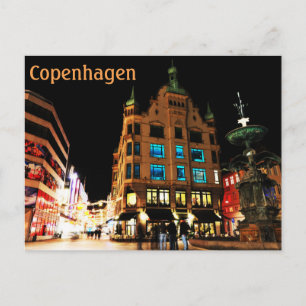 Copenhagen, Denmark at night Postcard