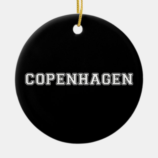 Copenhagen Denmark Ceramic Tree Decoration (Front)