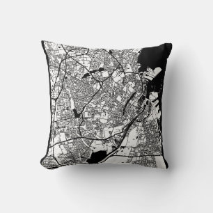 Copenhagen Denmark City Map Cushion