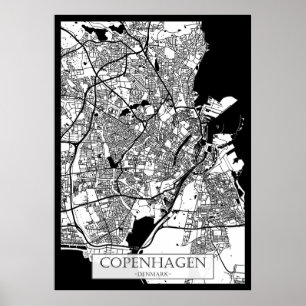 Copenhagen Denmark City Map Poster