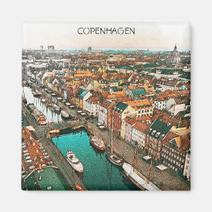 Copenhagen Denmark City View Magnet