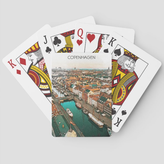 Copenhagen Denmark City View Playing Cards (Back)