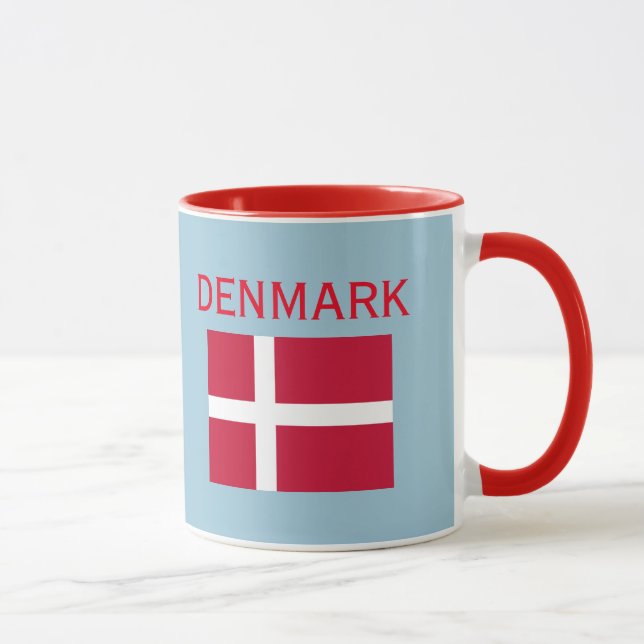 Copenhagen Denmark Crest & Flag Mug (Right)