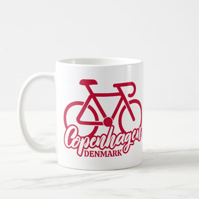 Copenhagen Denmark Cycling Coffee Mug (Left)