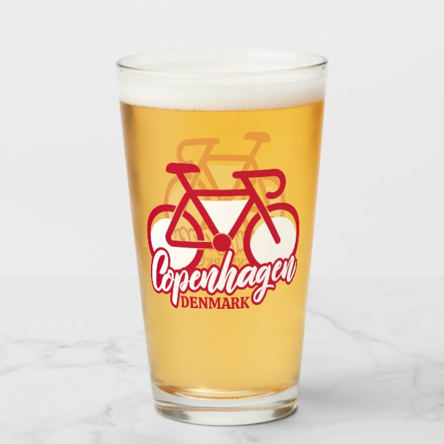 Copenhagen Denmark Cycling Glass (Back Filled)