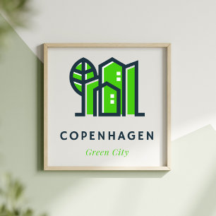Copenhagen Denmark Danish Sustainable Green City Poster
