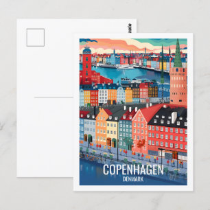 Copenhagen Denmark Famous Travel Place Postcard