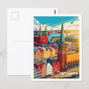 Copenhagen Denmark Famous Travel Place Postcard