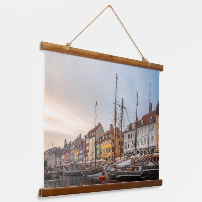 Copenhagen Denmark Hanging Tapestry (Angled)