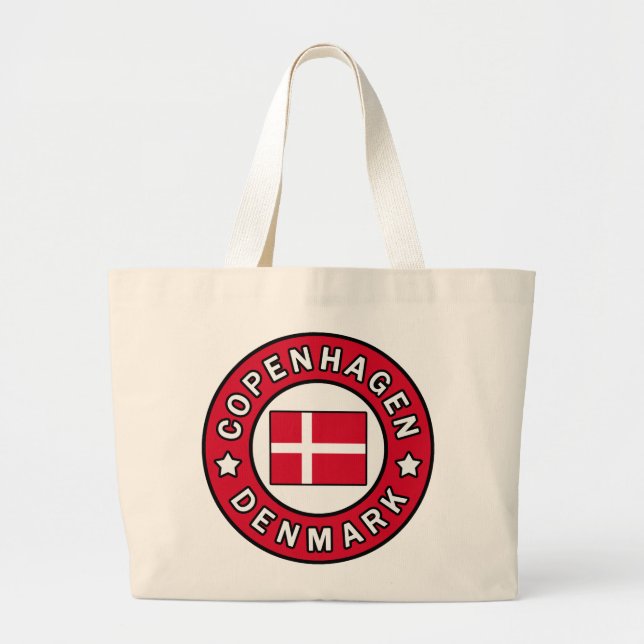 Copenhagen Denmark Large Tote Bag (Front)
