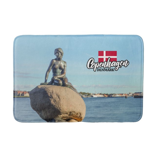 Copenhagen Denmark Mermaid Bath Mat (Front)