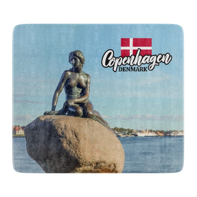 Copenhagen Denmark Mermaid Cutting Board (Front)