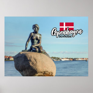 Copenhagen Denmark Mermaid Poster