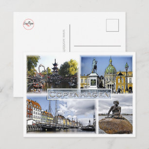 Copenhagen - Denmark - Mosaic - Postcard
