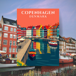 Copenhagen Denmark Nyhavn Canal Europe Travel Postcard