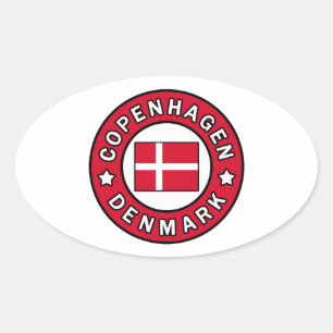 Copenhagen Denmark Oval Sticker