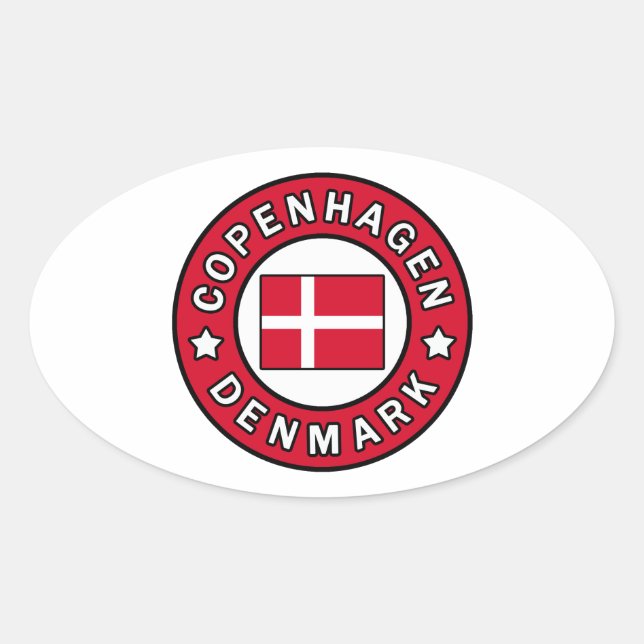 Copenhagen Denmark Oval Sticker (Front)