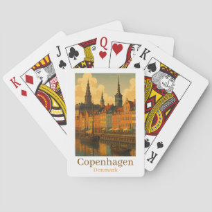 Copenhagen Denmark Retro Travel Playing Cards