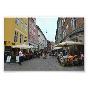 Copenhagen, Denmark, Sidewalk Cafes Photo Print