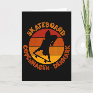 Copenhagen Denmark Skateboarder Urn Skateboarding Card