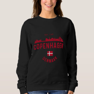 Copenhagen Denmark Skyline Souvenir Danish Flag Vi Sweatshirt