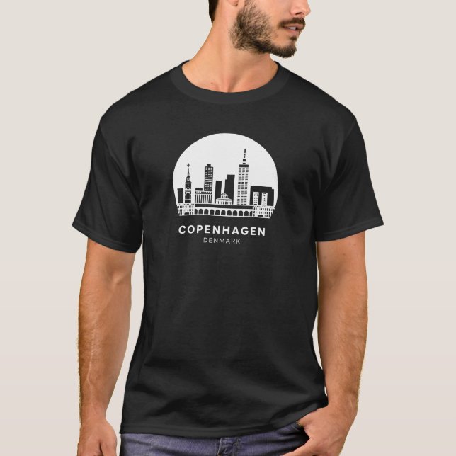 Copenhagen Denmark Skyline T-Shirt (Front)
