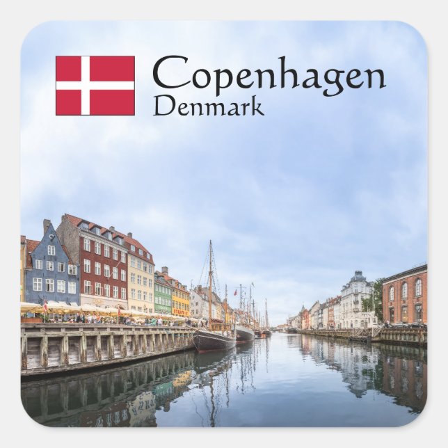 Copenhagen Denmark Square Sticker (Front)