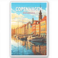 Copenhagen Denmark Travel Art Vintage