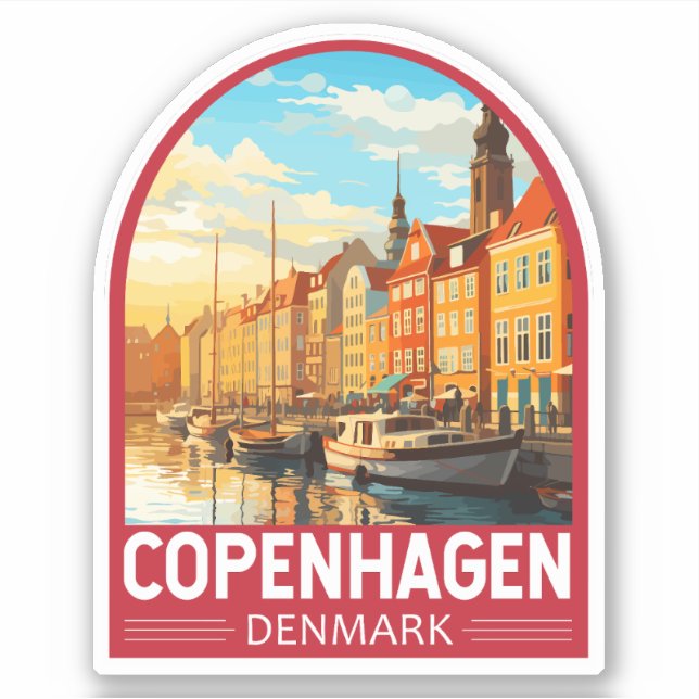 Copenhagen Denmark Travel Art Vintage (Front)