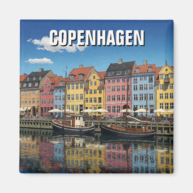 Copenhagen Denmark Travel Magnet (Front)