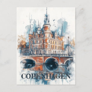 Copenhagen Denmark Travel Postcard