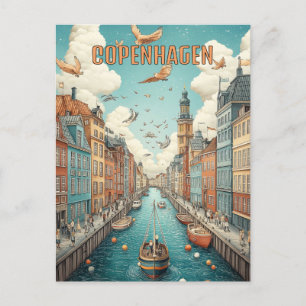Copenhagen Denmark Travel Postcard
