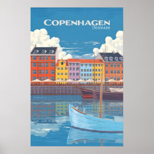 Copenhagen Denmark Travel Poster